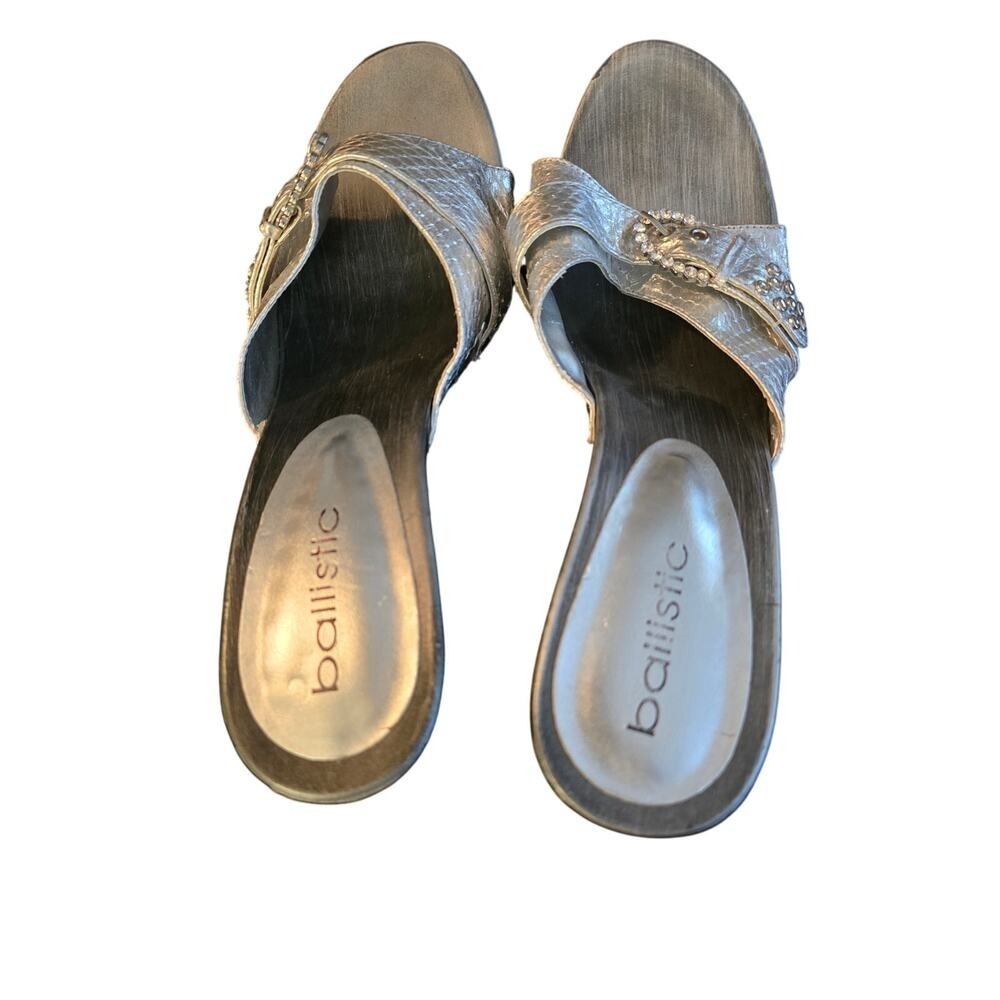 Ballistic Silver Heeled Sandals Sz 10 - Picture 7 of 8